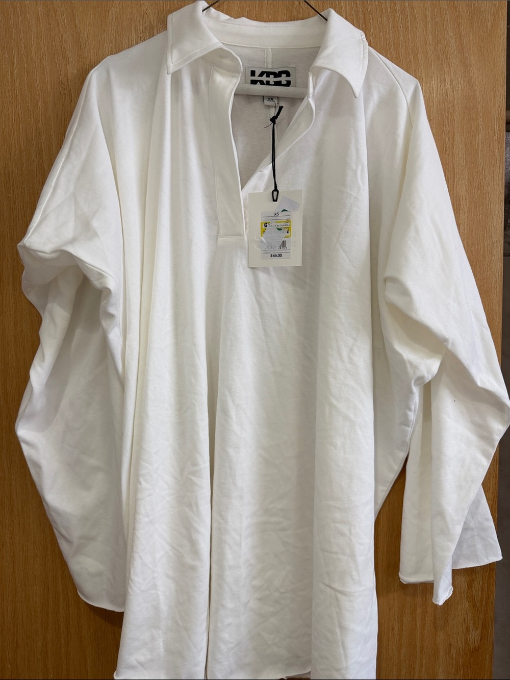 White Long-Sleeve Collared Dress — Minimal Polo Style